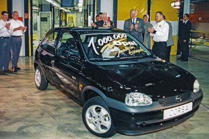 Το εκατομμυριοστό Opel Corsa βγαίνει από τη γραμμή παραγωγής το 1999